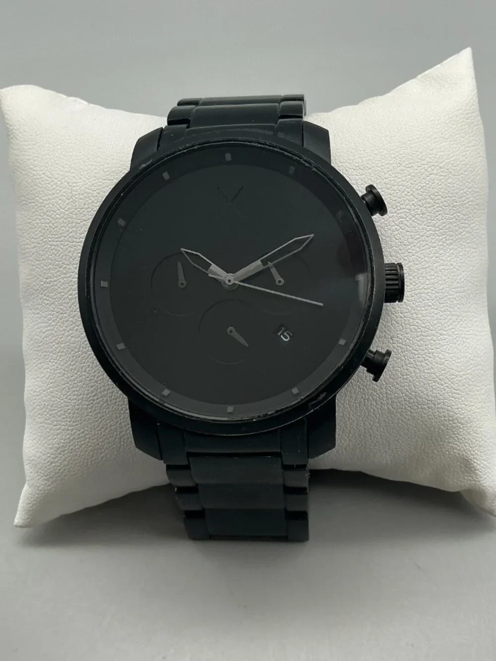 MVMT Chronograph Mens Watch 45mm Black Date New Battery 7.75